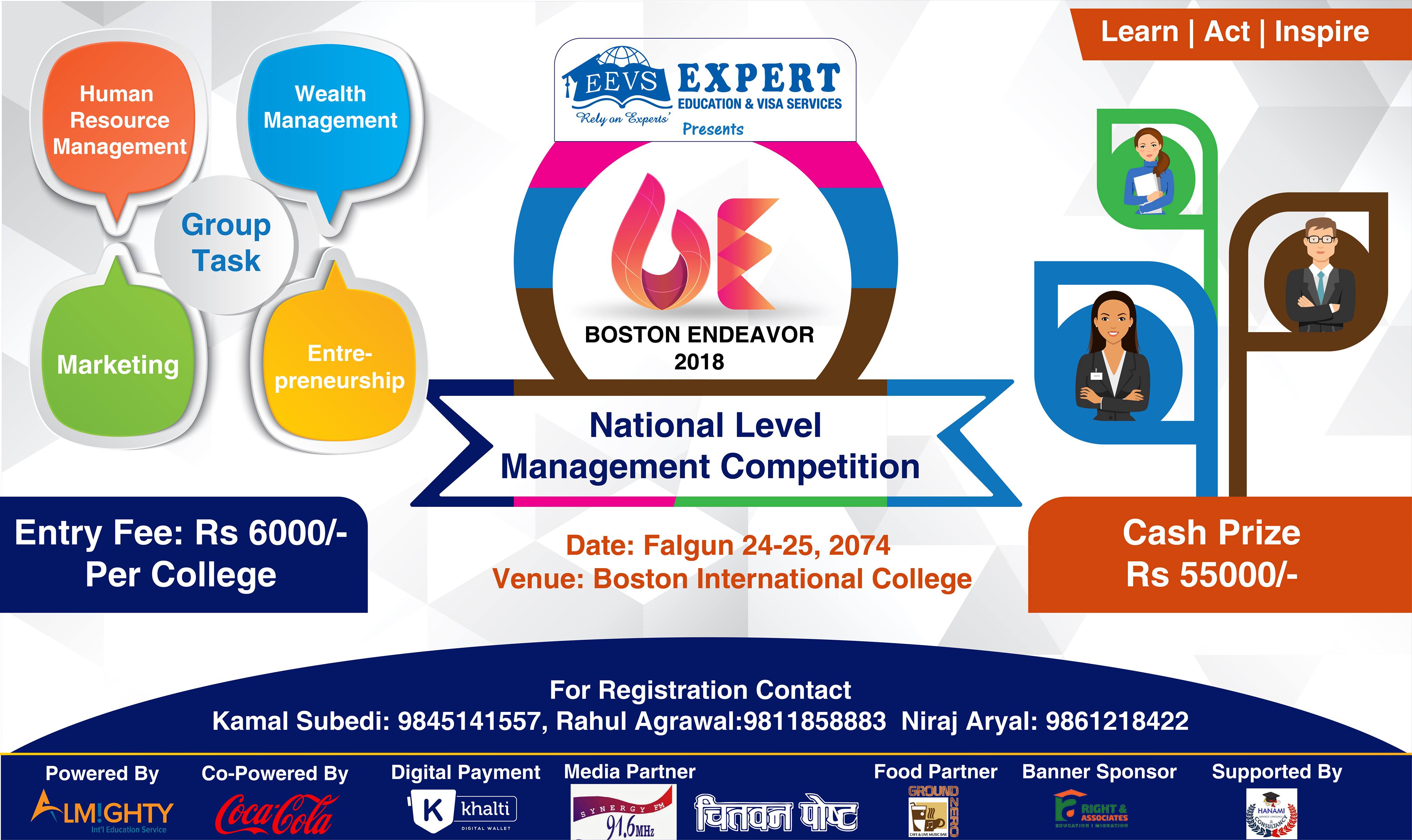 Boston Endeavor, a National Level Management Competition by Boston International College being organized in Chitwan