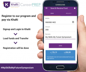Payment process via Khalti: My Skills My Future Symposium
