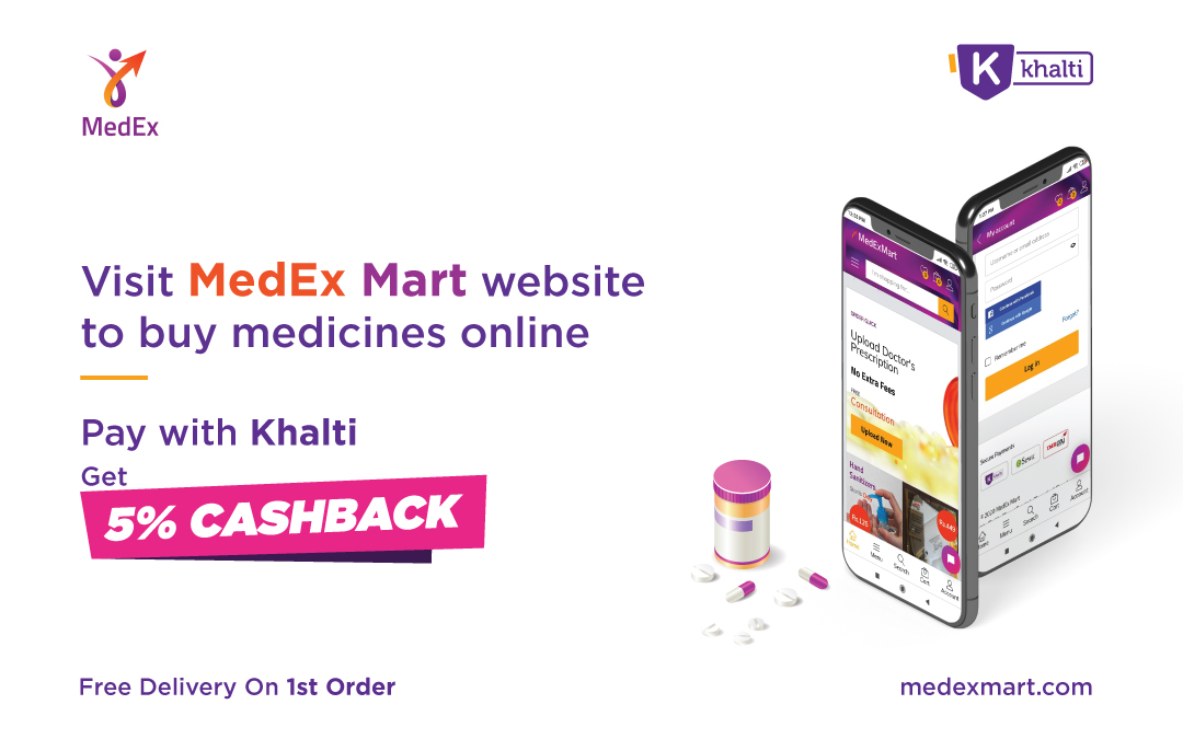How to order medicines/health care items from MedExMart and pay from Khalti?
