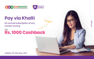 Get Rs.1000 Khalti Cashback on Annual Subscription of Any Reseller Hosting Plan of AGM Web Hosting