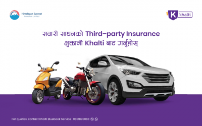 Khalti enables a Third-Party vehicle insurance service