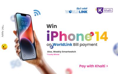 Make WorldLink Payment from Khalti & Win iPhone 14 
