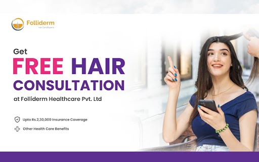 Hair consultation services free with Folliderm Healthcare.