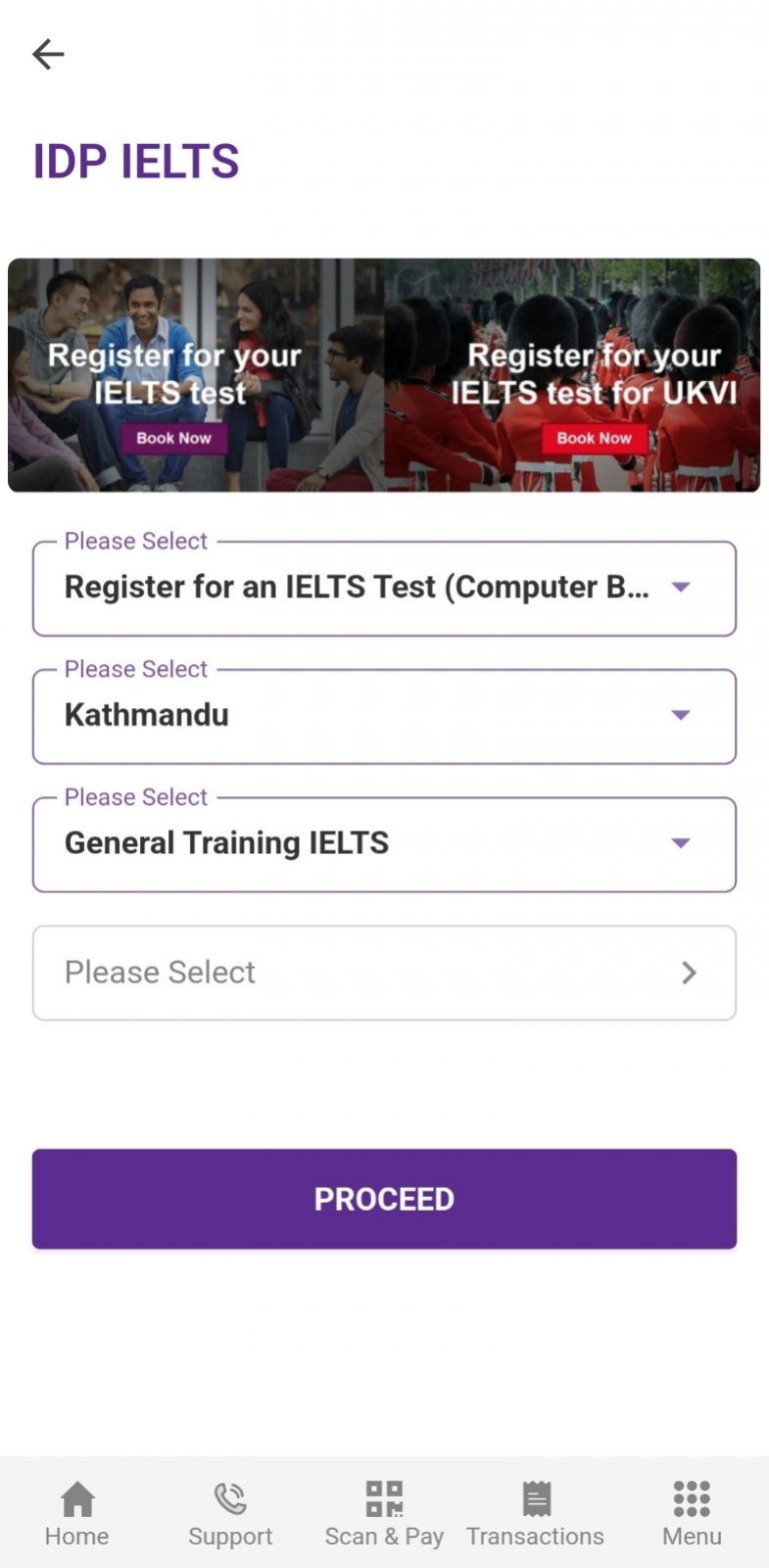 IDP IELTS Booking Registration Directly From Khalti. Khalti