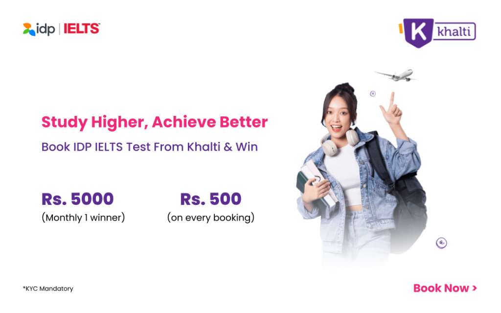 IDP IELTS Booking Registration Directly From Khalti. Khalti