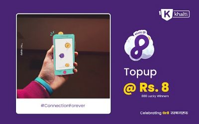 Celebrating Gr8 years with Khalti : Top-Up @ Rs.8 !